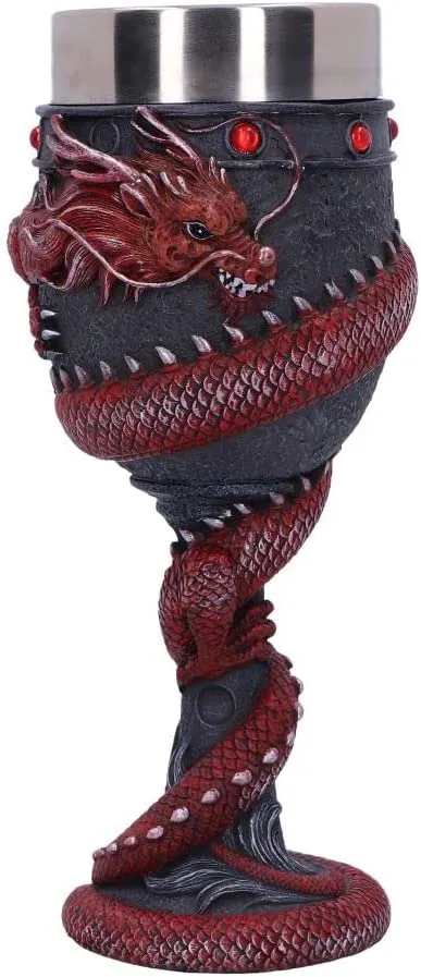 Nemesis Now Decor Nemesis Now Dragon Coil Goblet, Red, 20cm