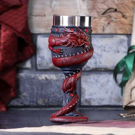 Nemesis Now Decor Nemesis Now Dragon Coil Goblet, Red, 20cm