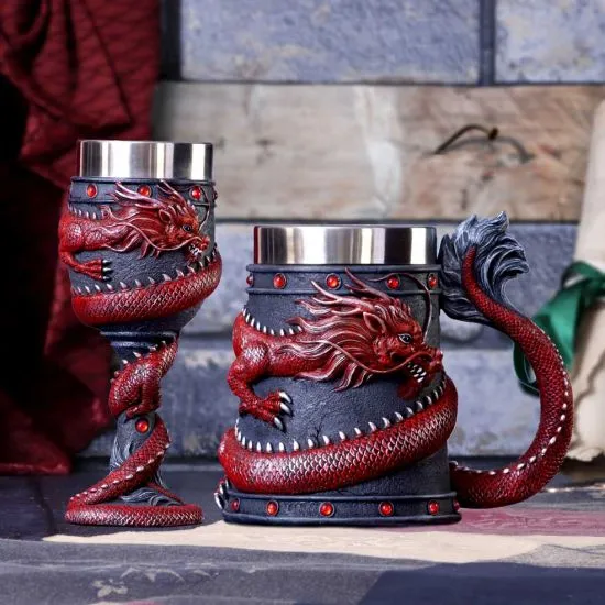 Nemesis Now Decor Nemesis Now Dragon Coil Goblet, Red, 20cm