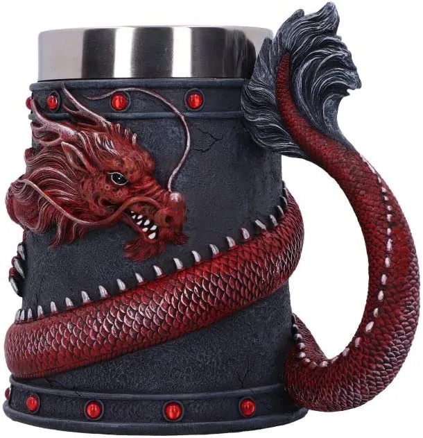 Nemesis Now Decor Nemesis Now Dragon Coil Tankard, Red, 16cm