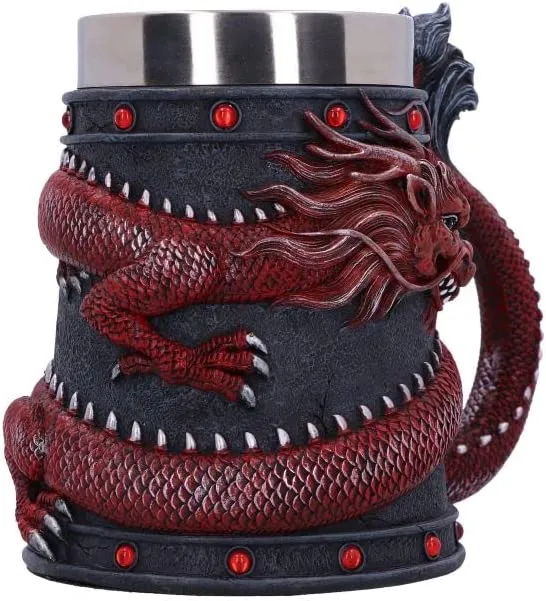 Nemesis Now Decor Nemesis Now Dragon Coil Tankard, Red, 16cm