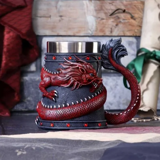 Nemesis Now Decor Nemesis Now Dragon Coil Tankard, Red, 16cm