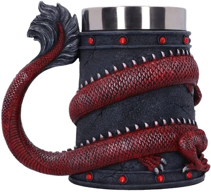 Nemesis Now Decor Nemesis Now Dragon Coil Tankard, Red, 16cm