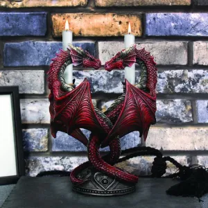 Nemesis Now Decor Nemesis Now Dragon Heart Anne Stokes Valentine's Edition Candle Holder 23cm Red,