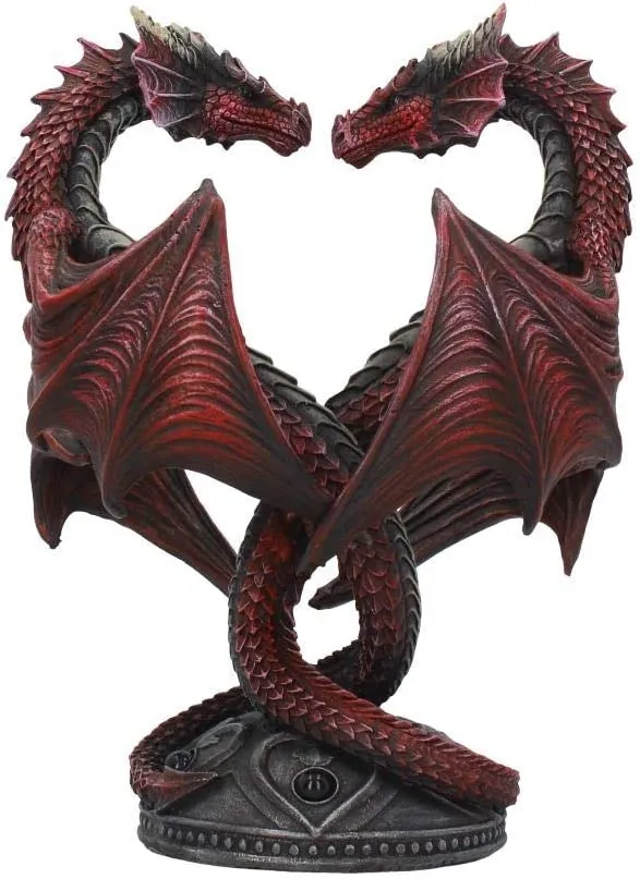 Nemesis Now Decor Nemesis Now Dragon Heart Anne Stokes Valentine's Edition Candle Holder 23cm Red,