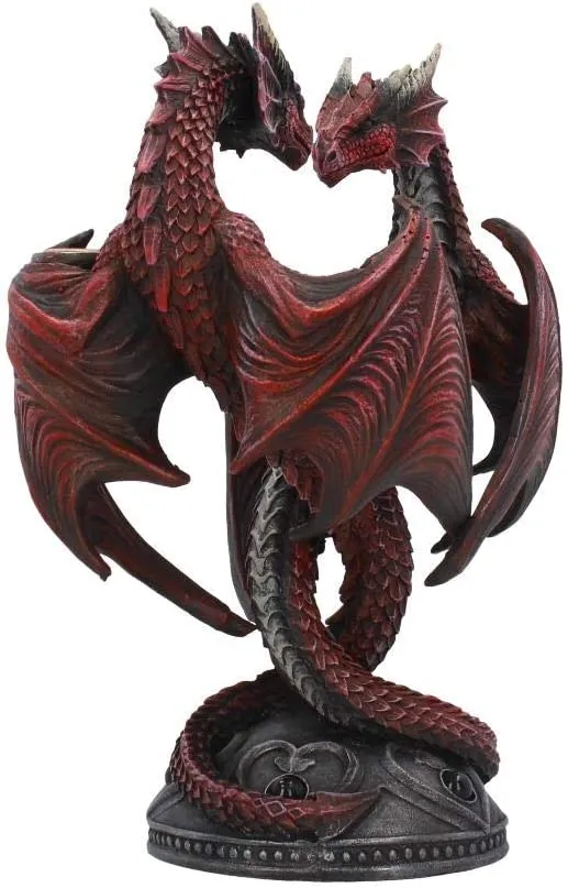 Nemesis Now Decor Nemesis Now Dragon Heart Anne Stokes Valentine's Edition Candle Holder 23cm Red,