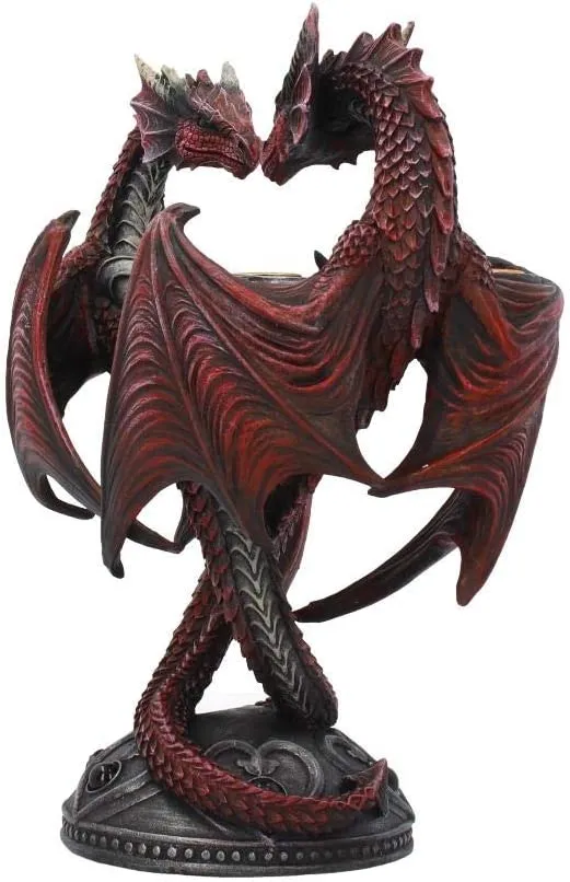 Nemesis Now Decor Nemesis Now Dragon Heart Anne Stokes Valentine's Edition Candle Holder 23cm Red,