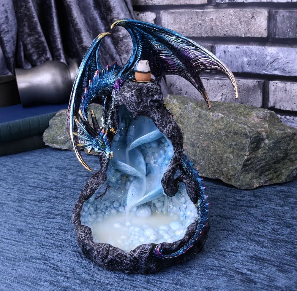 Nemesis Now Decor Nemesis Now Dragons Intrigue Backflow Incense Burner 21.5cm, Blue