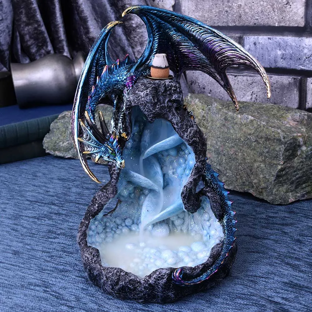 Nemesis Now Decor Nemesis Now Dragons Intrigue Backflow Incense Burner 21.5cm, Blue