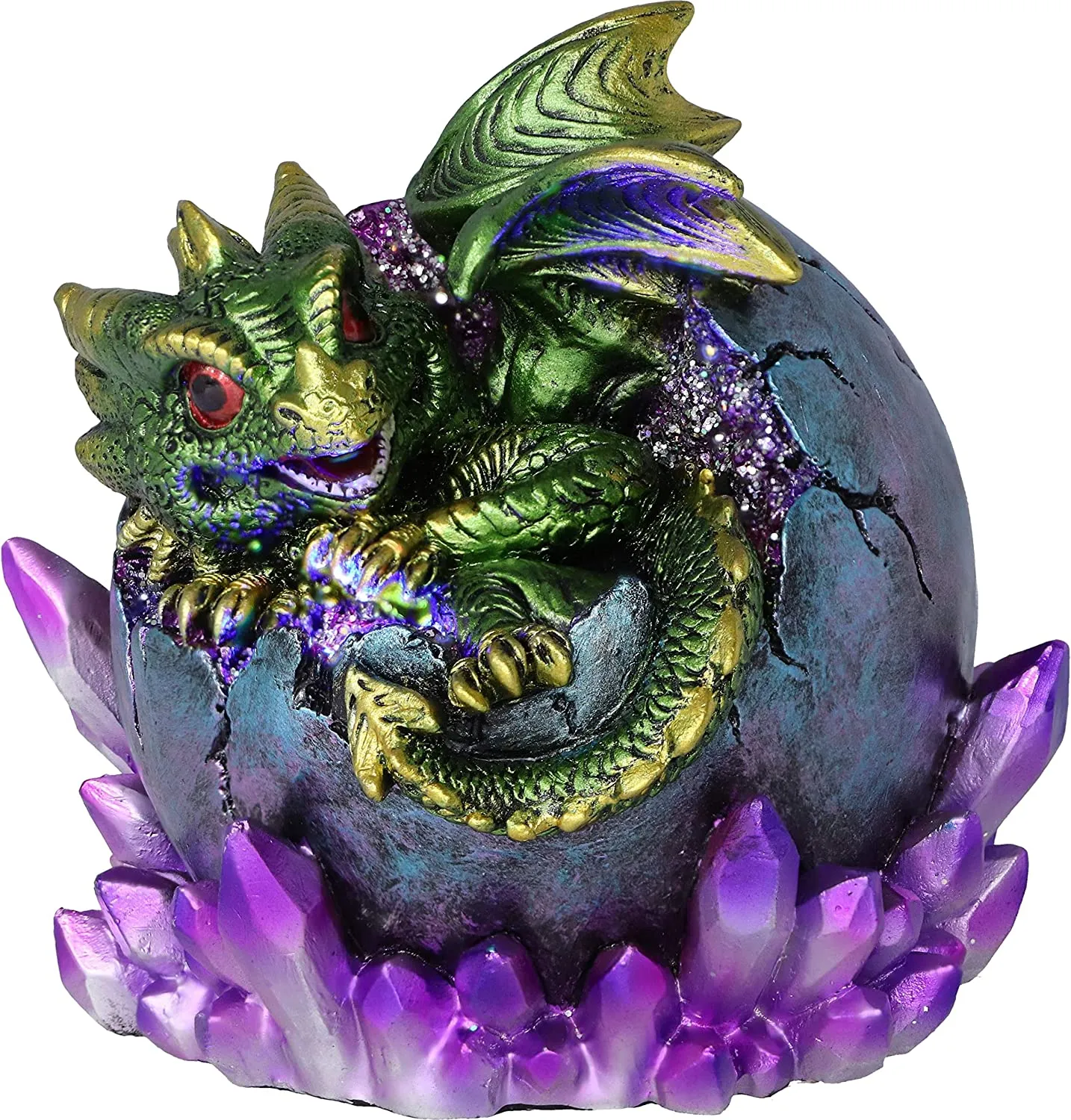 Nemesis Now Decor Nemesis Now Emerald Hatchling Glow Dragonling Green Dragonling Crystal Figurine,
