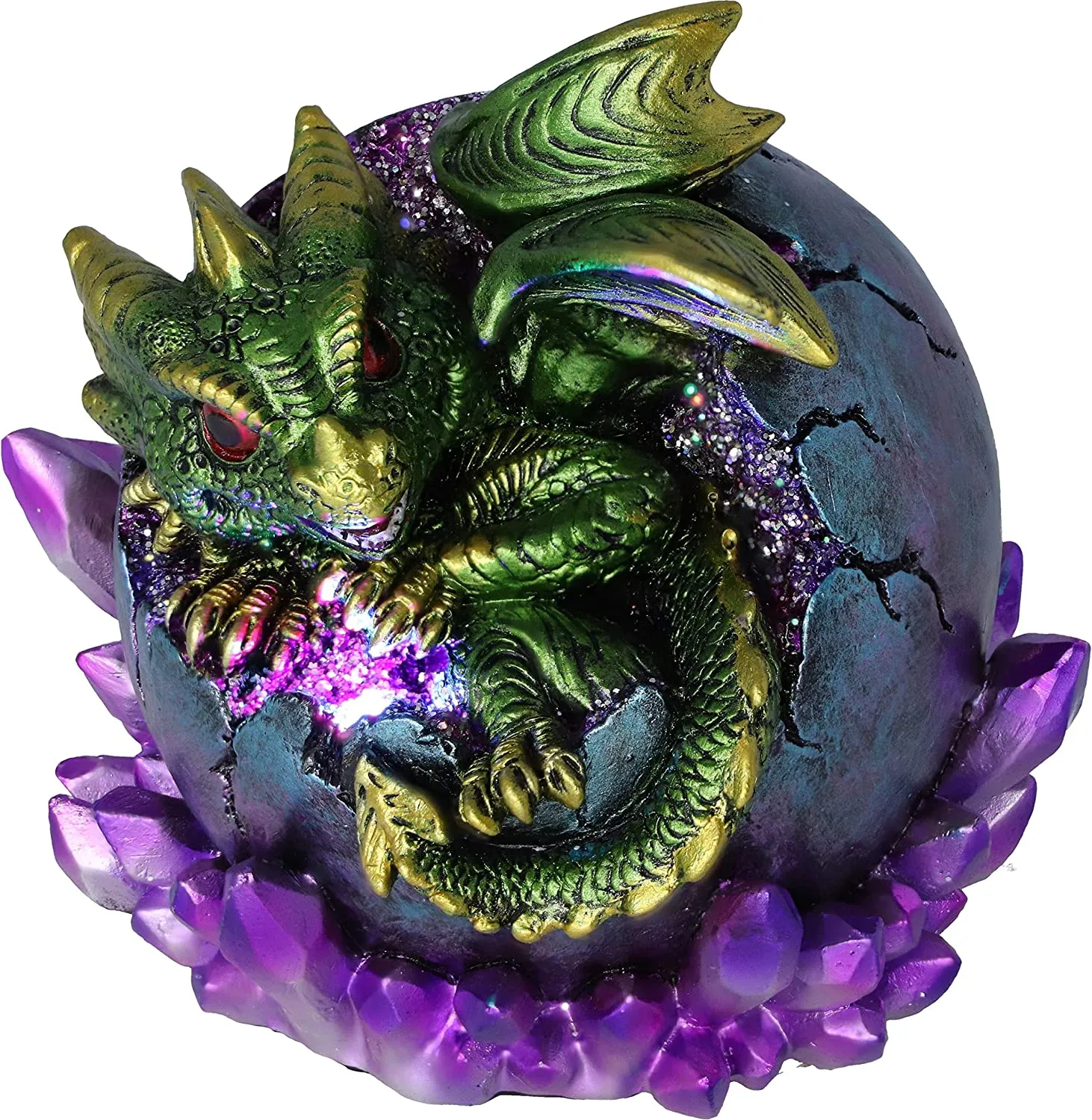 Nemesis Now Decor Nemesis Now Emerald Hatchling Glow Dragonling Green Dragonling Crystal Figurine,