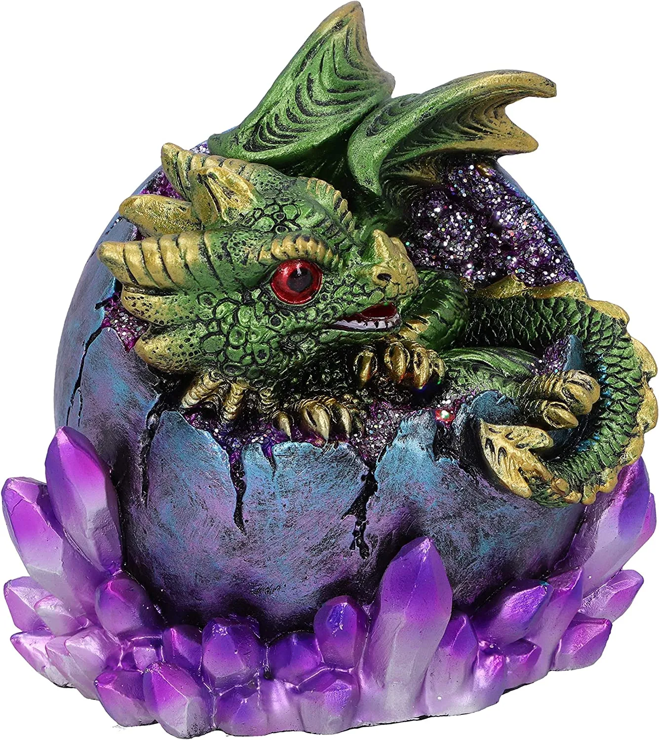 Nemesis Now Decor Nemesis Now Emerald Hatchling Glow Dragonling Green Dragonling Crystal Figurine,