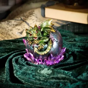Nemesis Now Decor Nemesis Now Emerald Hatchling Glow Dragonling Green Dragonling Crystal Figurine,