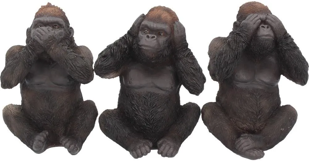 Nemesis Now Decor Nemesis Now H3523J7 Three Wise Gorillas Figurine 13.5cm Black