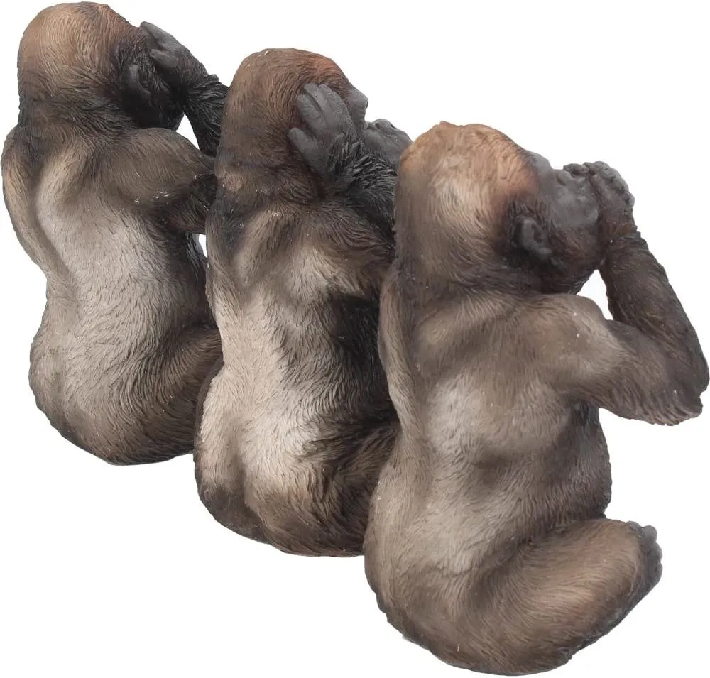Nemesis Now Decor Nemesis Now H3523J7 Three Wise Gorillas Figurine 13.5cm Black