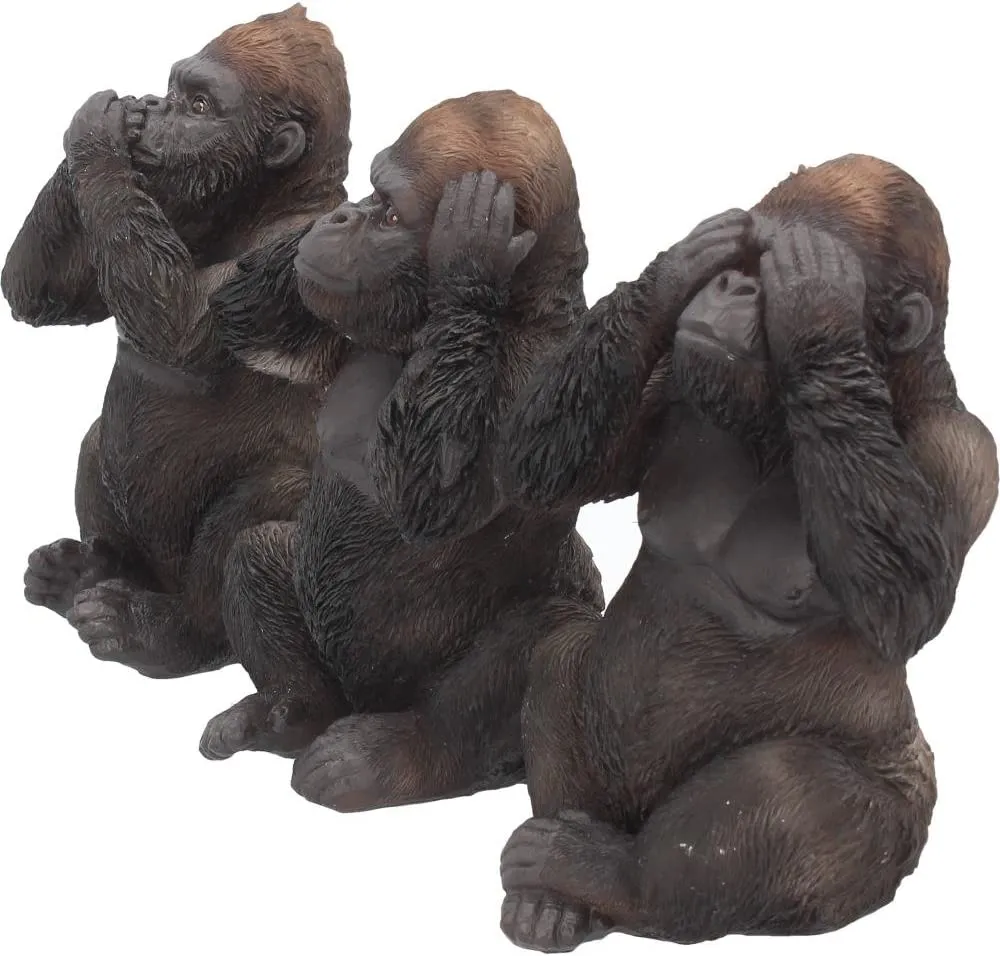 Nemesis Now Decor Nemesis Now H3523J7 Three Wise Gorillas Figurine 13.5cm Black