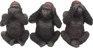 Nemesis Now Decor Nemesis Now H3523J7 Three Wise Gorillas Figurine 13.5cm Black