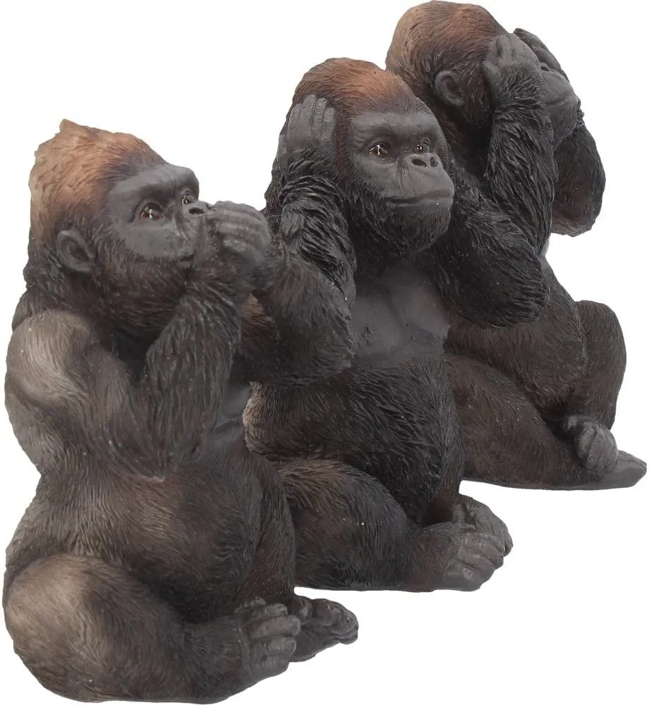 Nemesis Now Decor Nemesis Now H3523J7 Three Wise Gorillas Figurine 13.5cm Black