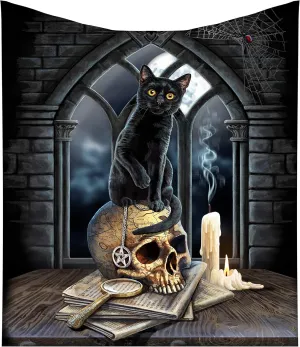Nemesis Now Decor Nemesis Now - Lisa Parker Spirits of Salem Black Cat Familiar Skull Throw Blanket