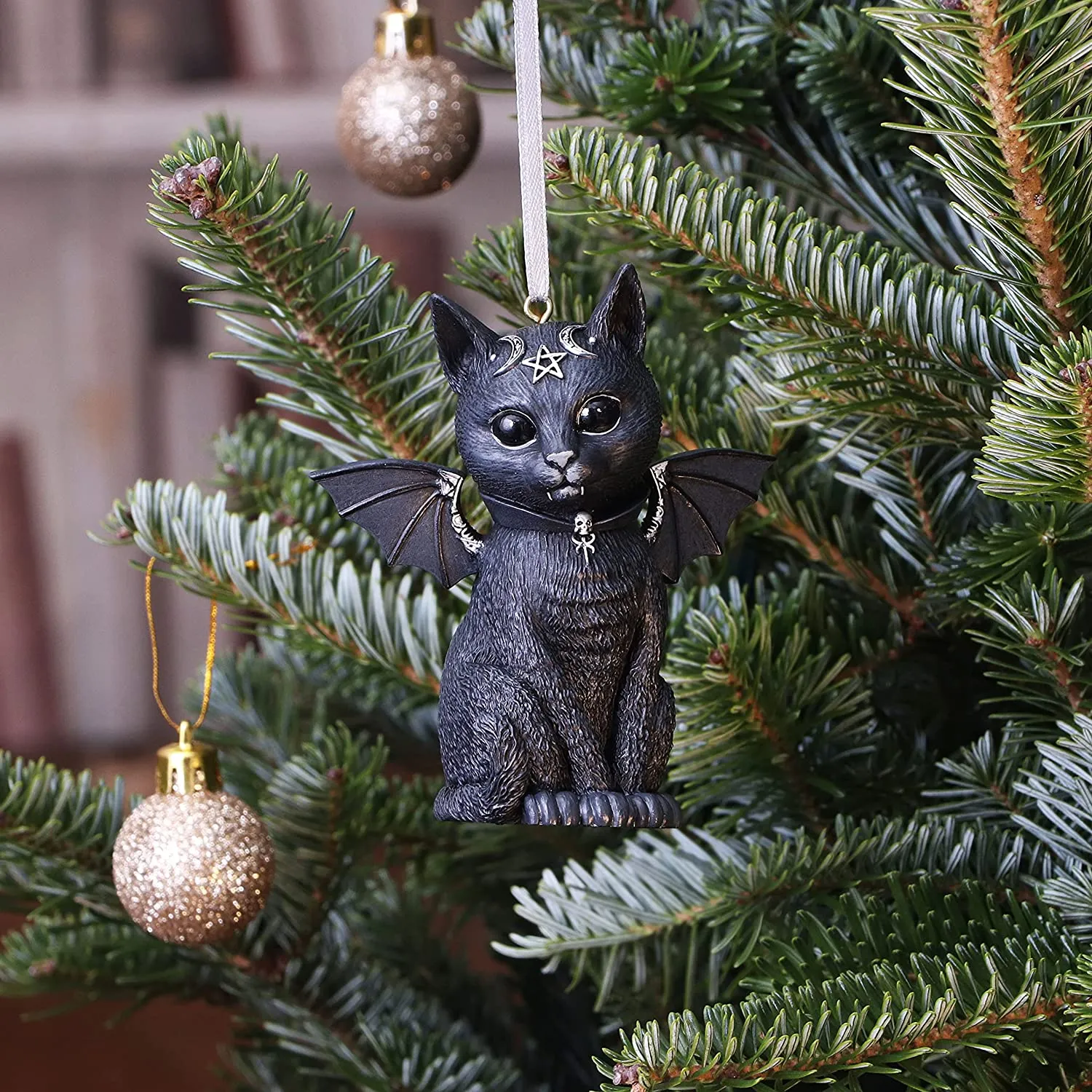 Nemesis Now Decor Nemesis Now Malpuss Black Bat Cat Hanging Decorative Ornament 9.2cm