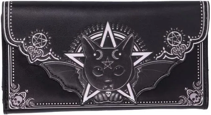Nemesis Now Decor Nemesis Now Malpuss Embossed Purse 18.5cm, Polyurethane, Black