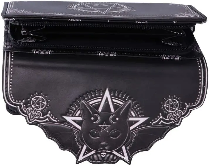 Nemesis Now Decor Nemesis Now Malpuss Embossed Purse 18.5cm, Polyurethane, Black
