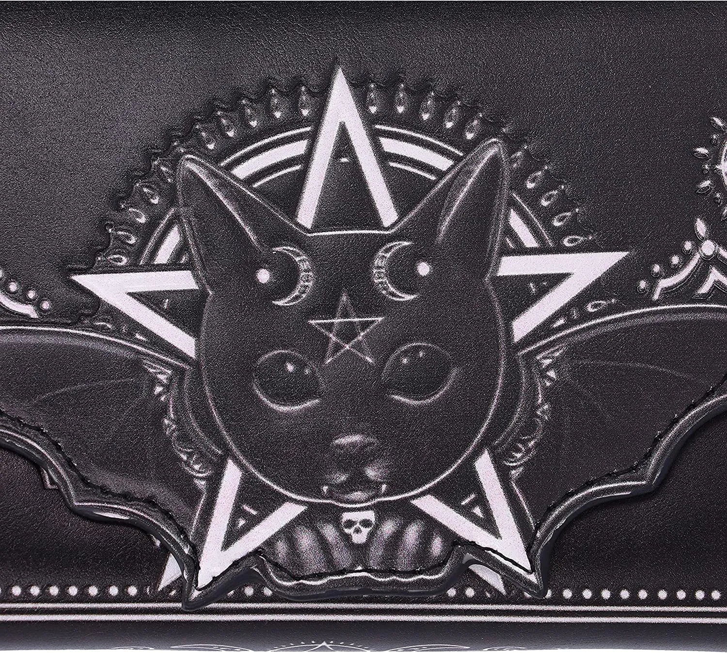 Nemesis Now Decor Nemesis Now Malpuss Embossed Purse 18.5cm, Polyurethane, Black