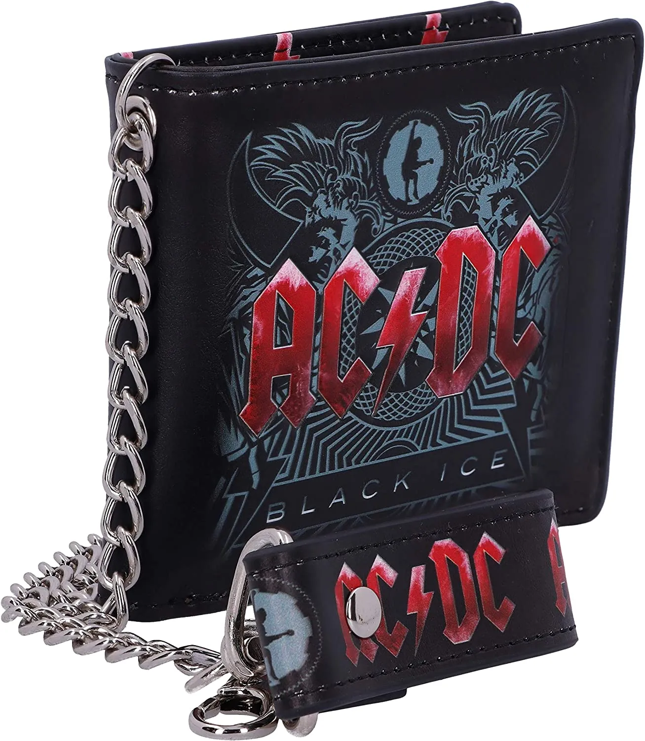 Nemesis Now Decor Nemesis Now Officially Licensed AC/DC Black Ice Album Embossed Wallet and Chain, 11cm