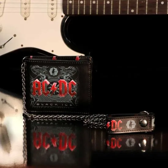 Nemesis Now Decor Nemesis Now Officially Licensed AC/DC Black Ice Album Embossed Wallet and Chain, 11cm