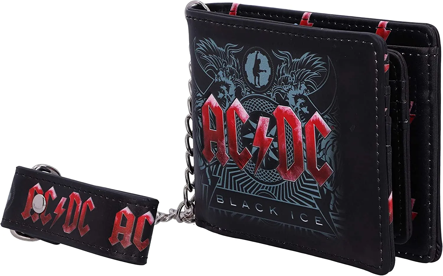 Nemesis Now Decor Nemesis Now Officially Licensed AC/DC Black Ice Album Embossed Wallet and Chain, 11cm
