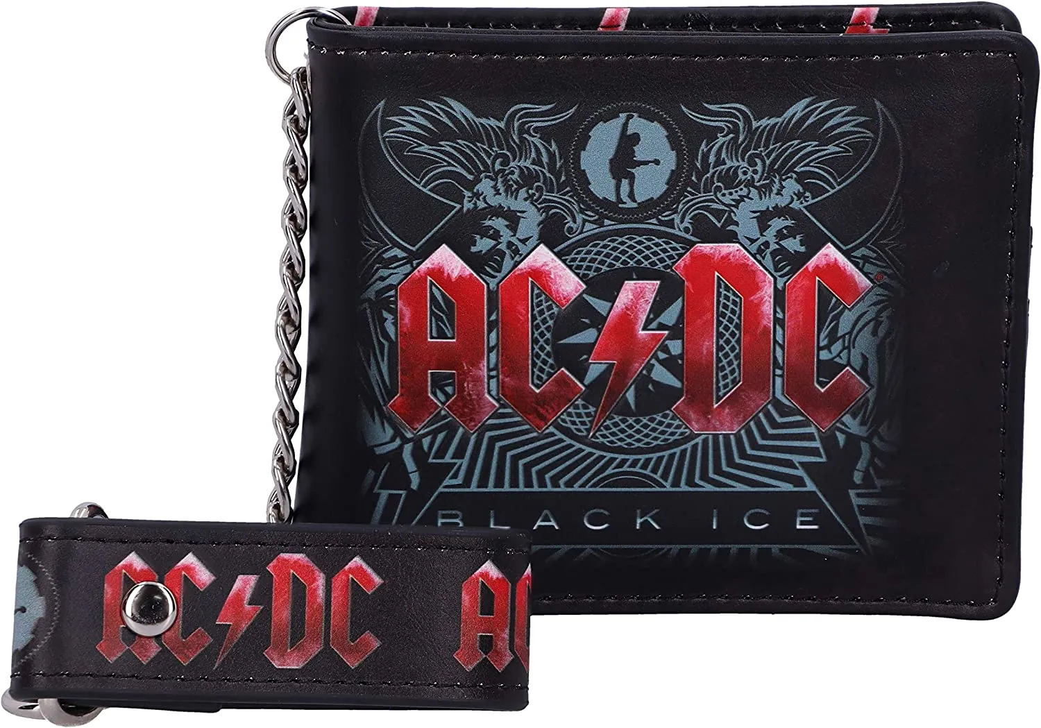 Nemesis Now Decor Nemesis Now Officially Licensed AC/DC Black Ice Album Embossed Wallet and Chain, 11cm