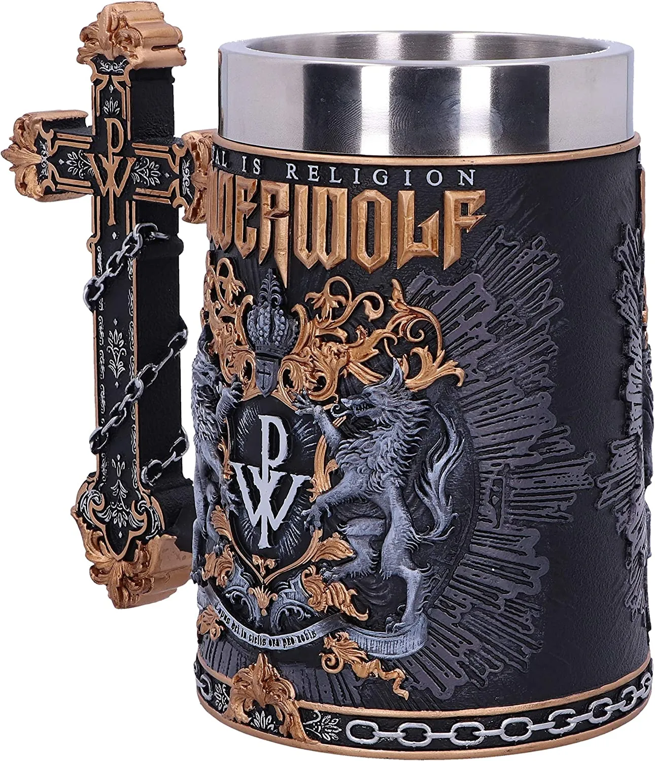 Nemesis Now Decor Nemesis Now Officially Licensed Powerwolf Metal is Religion Rock Band Tankard, Black