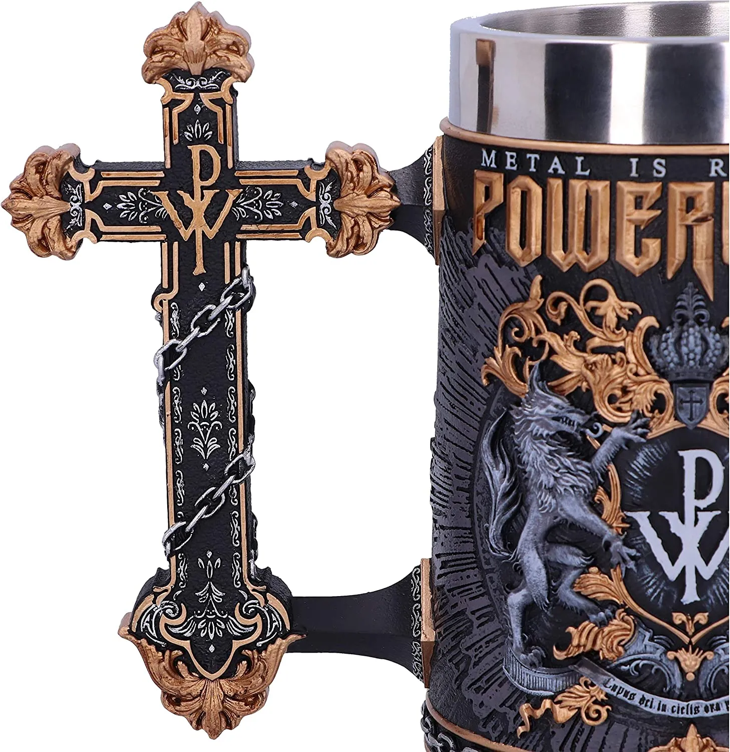 Nemesis Now Decor Nemesis Now Officially Licensed Powerwolf Metal is Religion Rock Band Tankard, Black