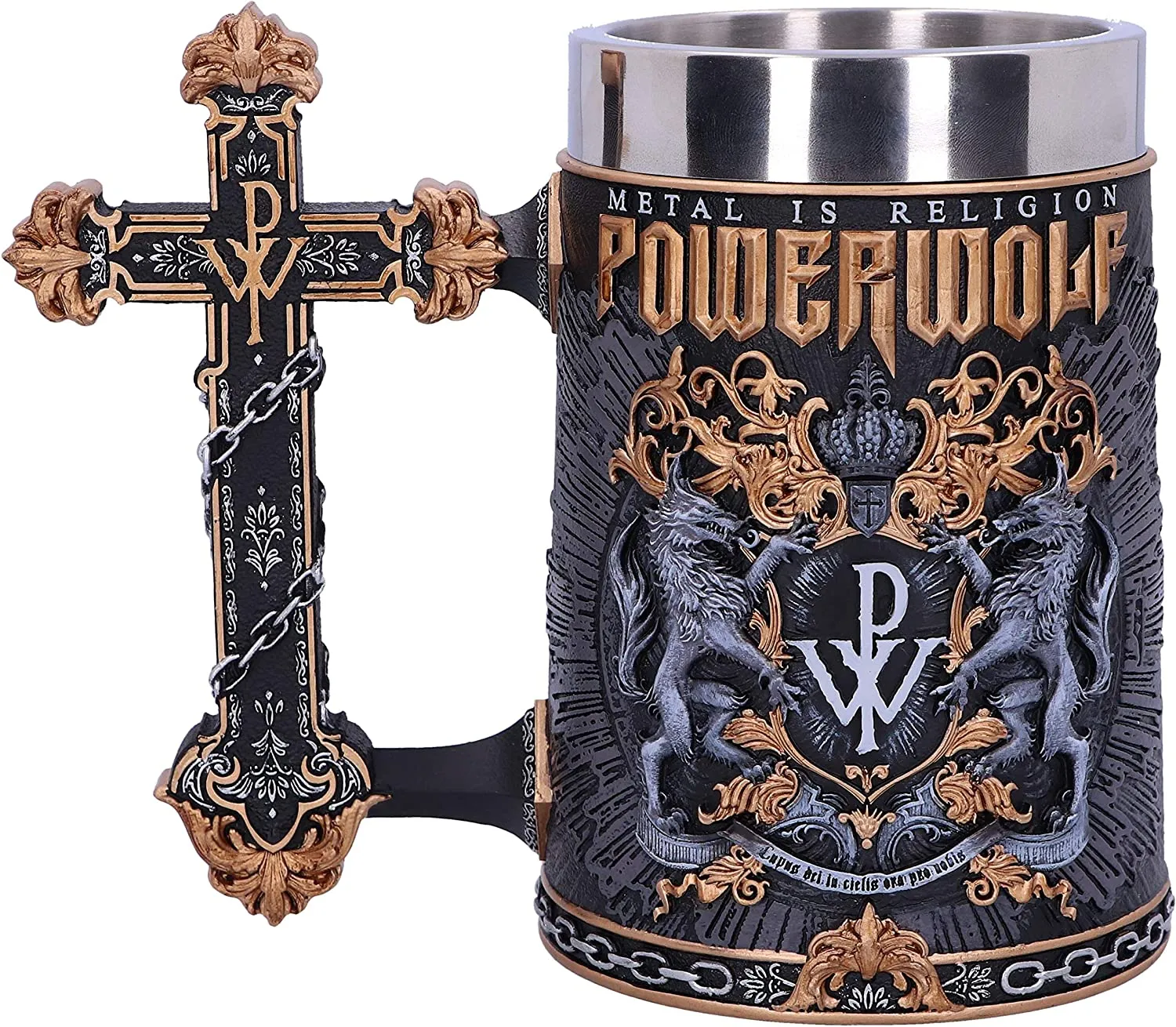 Nemesis Now Decor Nemesis Now Officially Licensed Powerwolf Metal is Religion Rock Band Tankard, Black