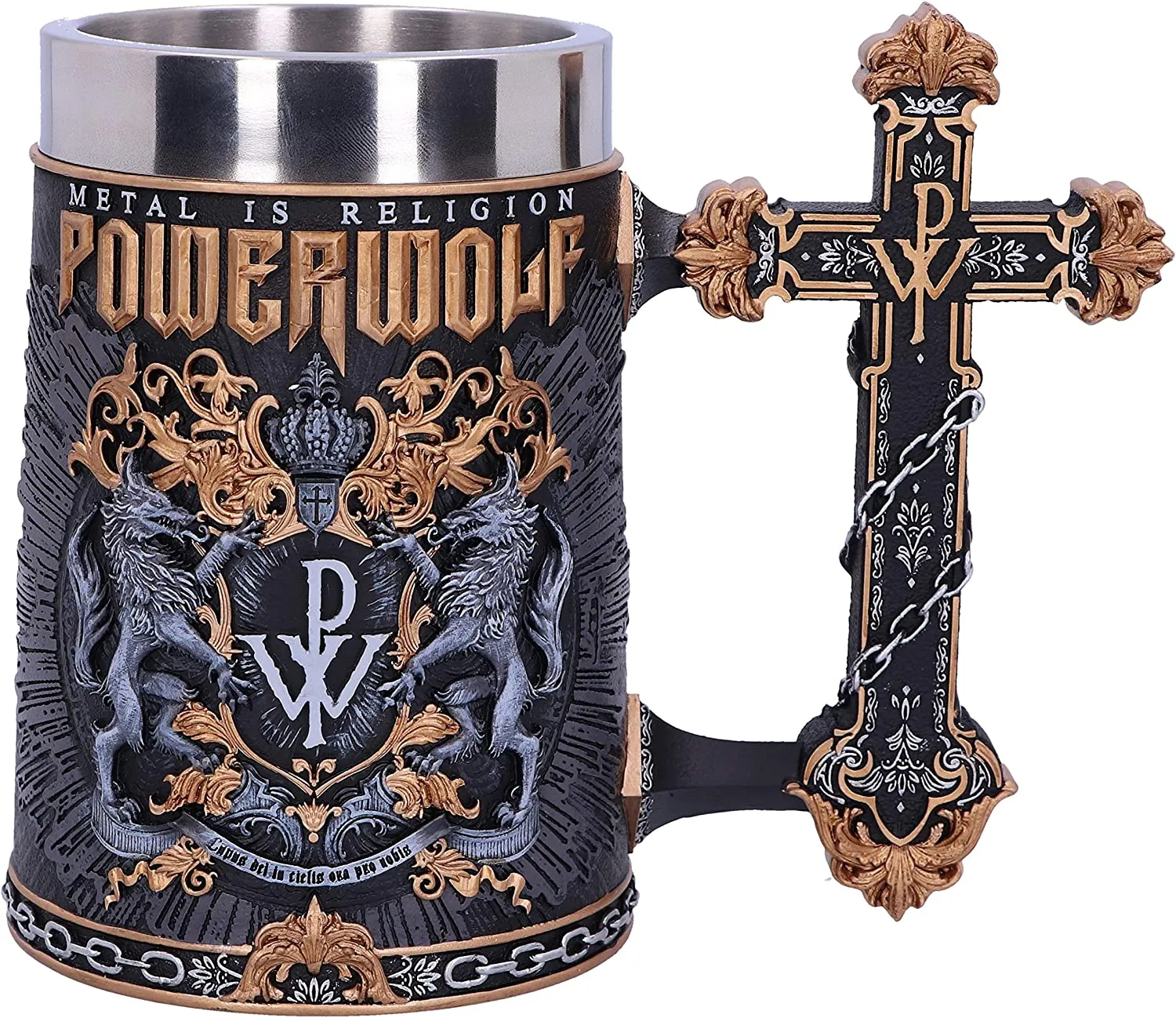 Nemesis Now Decor Nemesis Now Officially Licensed Powerwolf Metal is Religion Rock Band Tankard, Black