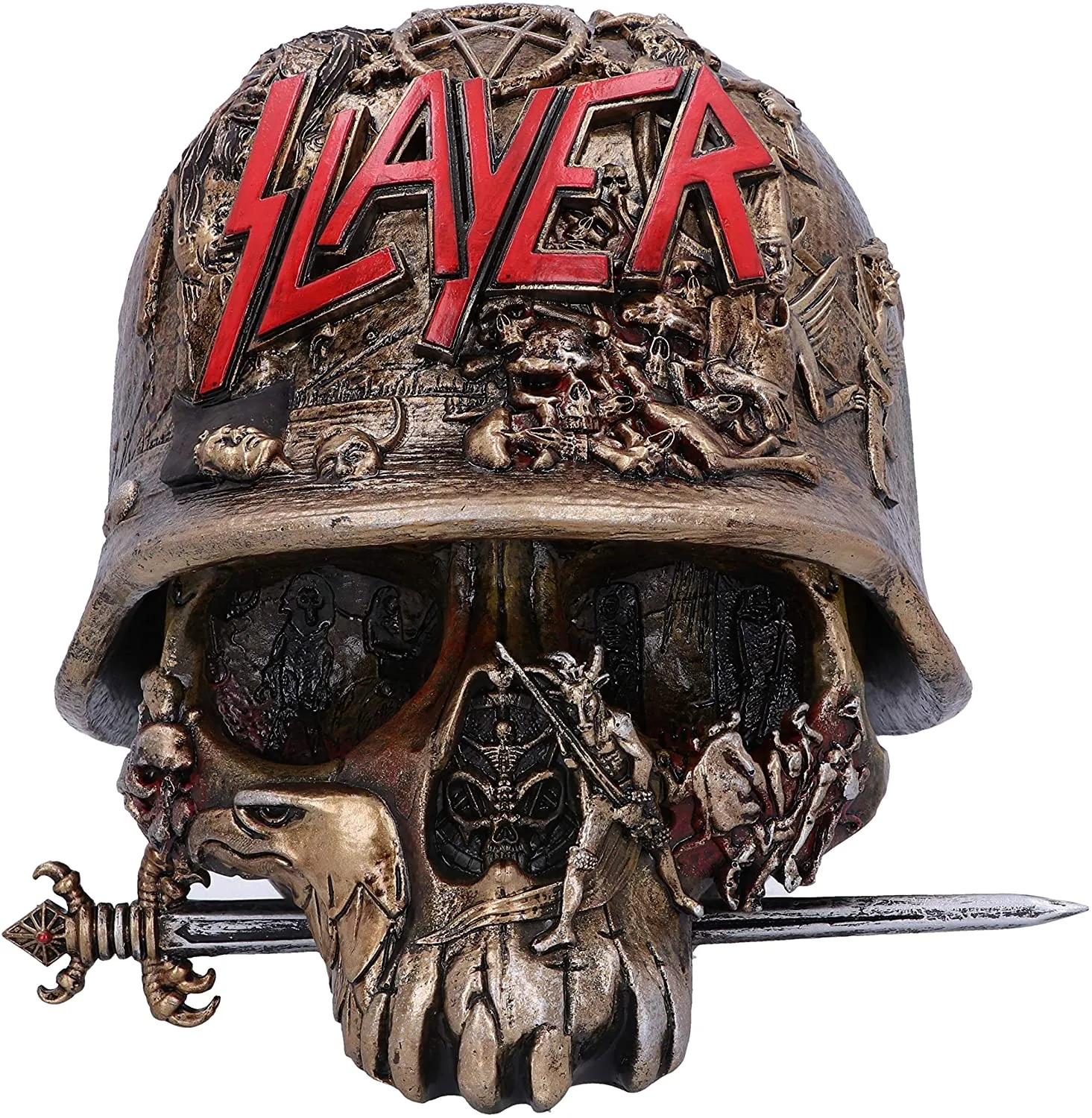 Nemesis Now Decor Nemesis Now Officially Licensed Slayer Eagle Helmet Skull Logo Trinket Box, Gold
