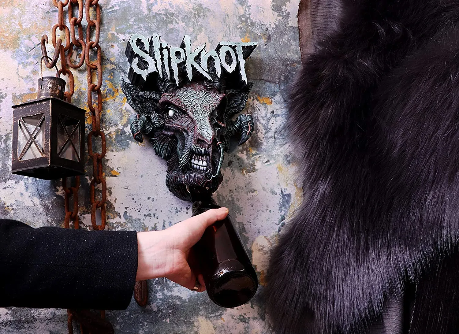 Nemesis Now Decor Nemesis Now Officially Licensed Slipknot Infected Goat Logo Wall Mounted Bottle