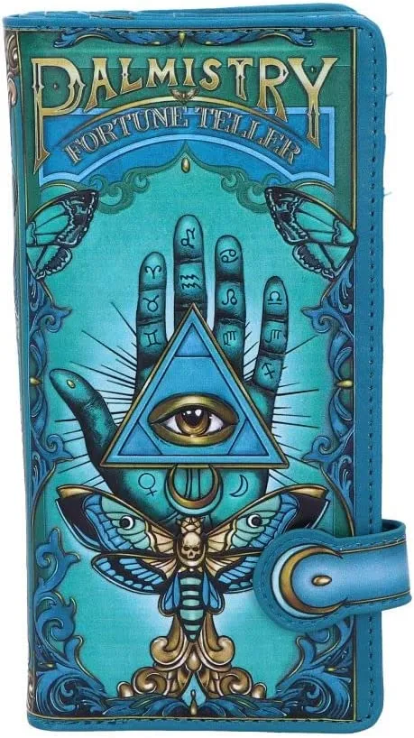 Nemesis Now Decor Nemesis Now Palmistry Embossed Purse 18.5cm, Polyurethane, Blue