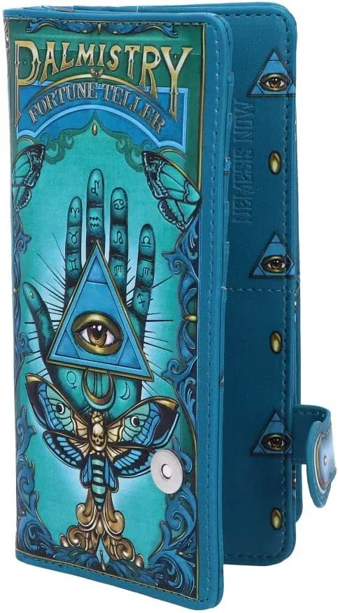 Nemesis Now Decor Nemesis Now Palmistry Embossed Purse 18.5cm, Polyurethane, Blue