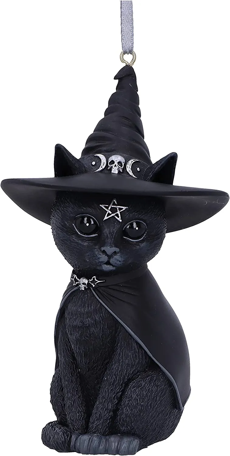 Nemesis Now Decor Nemesis Now Purrah Black Witch Cat Hanging Decorative Ornament 11.5cm