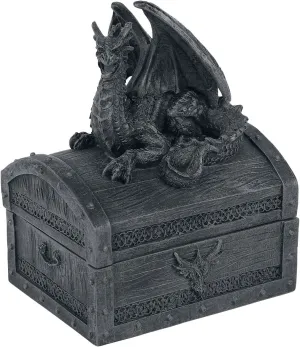 Nemesis Now Decor Nemesis Now Sacred Keeper Dragon Box, Grey, 14.5cm
