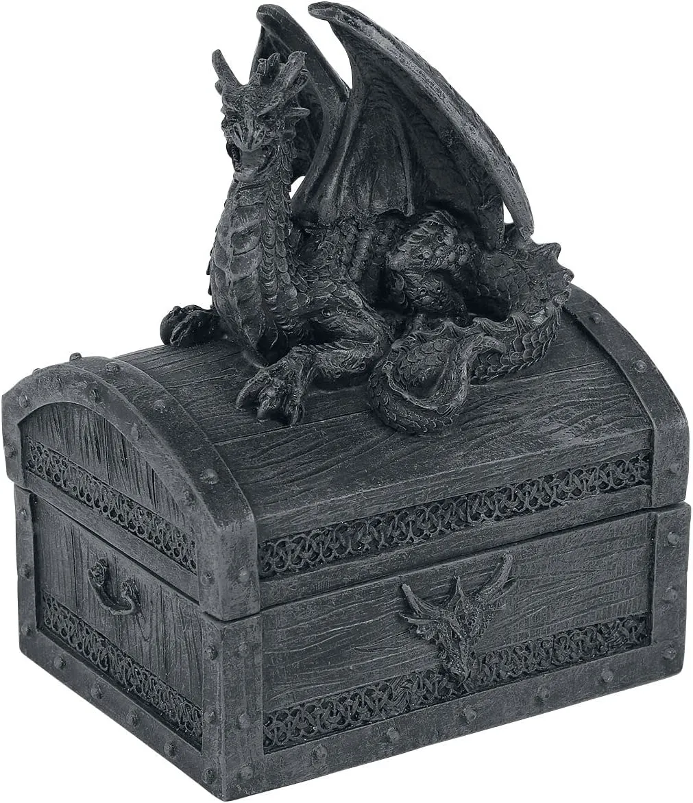 Nemesis Now Decor Nemesis Now Sacred Keeper Dragon Box, Grey, 14.5cm