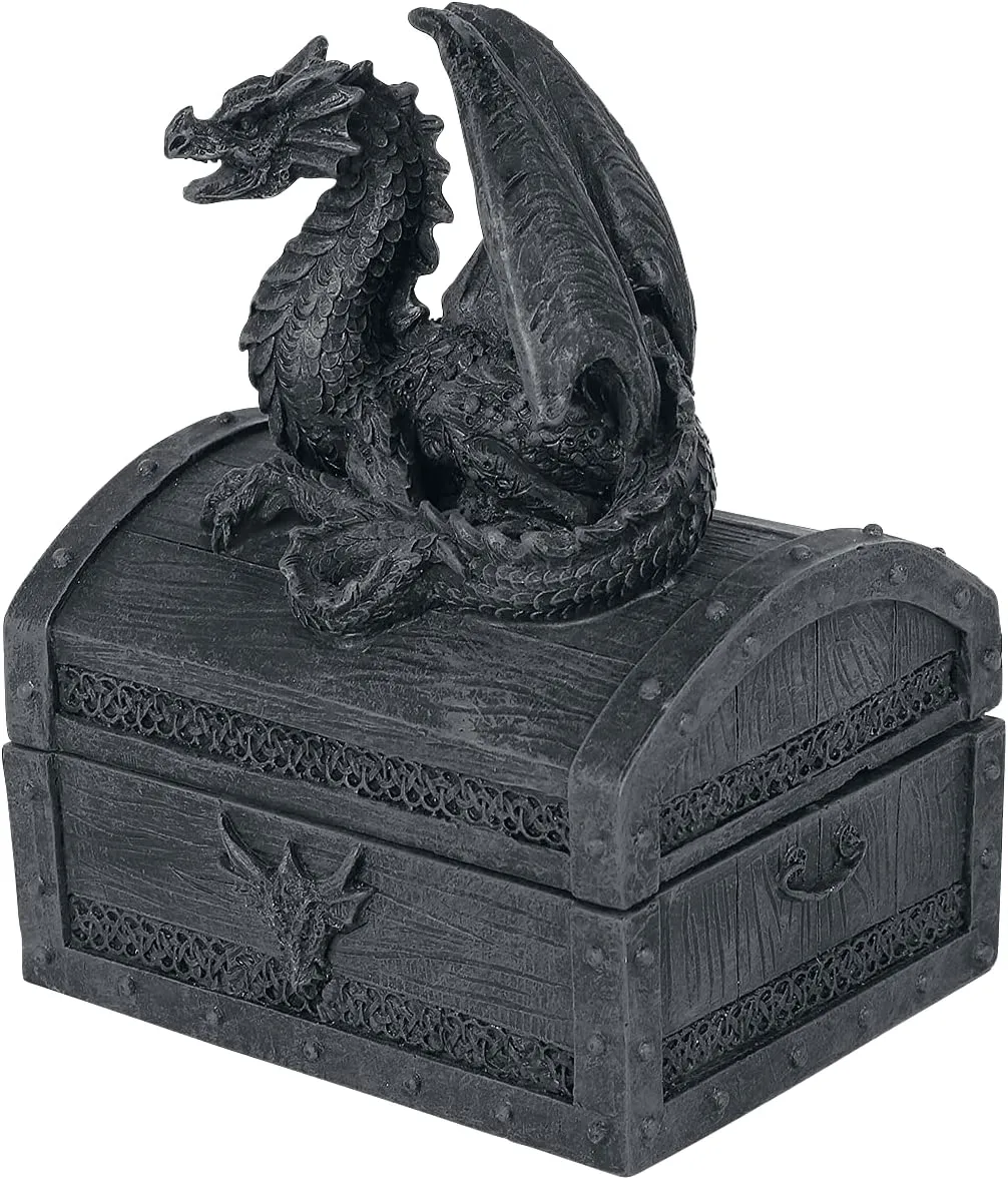 Nemesis Now Decor Nemesis Now Sacred Keeper Dragon Box, Grey, 14.5cm
