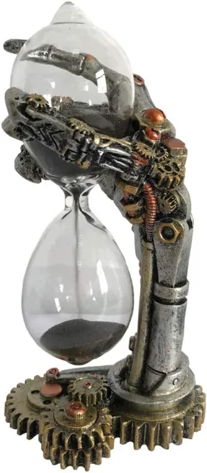 Nemesis Now Decor Nemesis Now Steampunk Time Skeletal Hand Sand Timer, Silver, 16cm