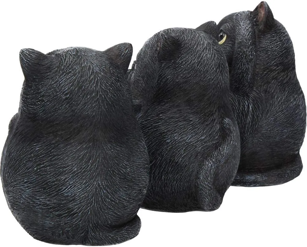 Nemesis Now Decor Nemesis Now Three Wise Fat Cats 8.5cm Figurine, Resin, Black