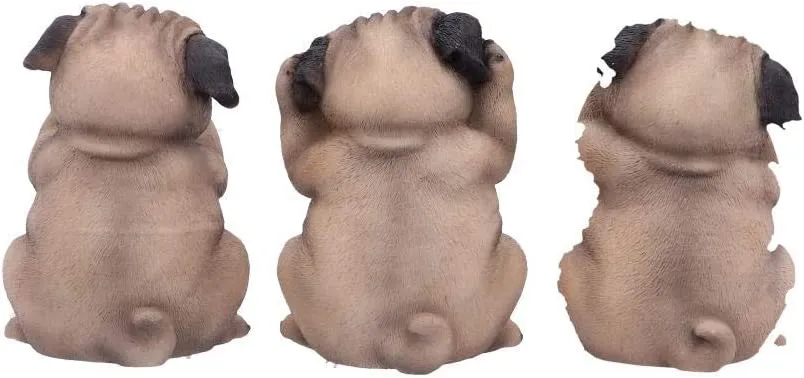Nemesis Now Decor Nemesis Now Three Wise Pugs 8.5cm, Resin, Fawn