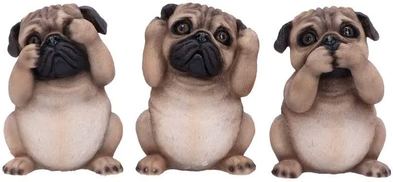 Nemesis Now Decor Nemesis Now Three Wise Pugs 8.5cm, Resin, Fawn