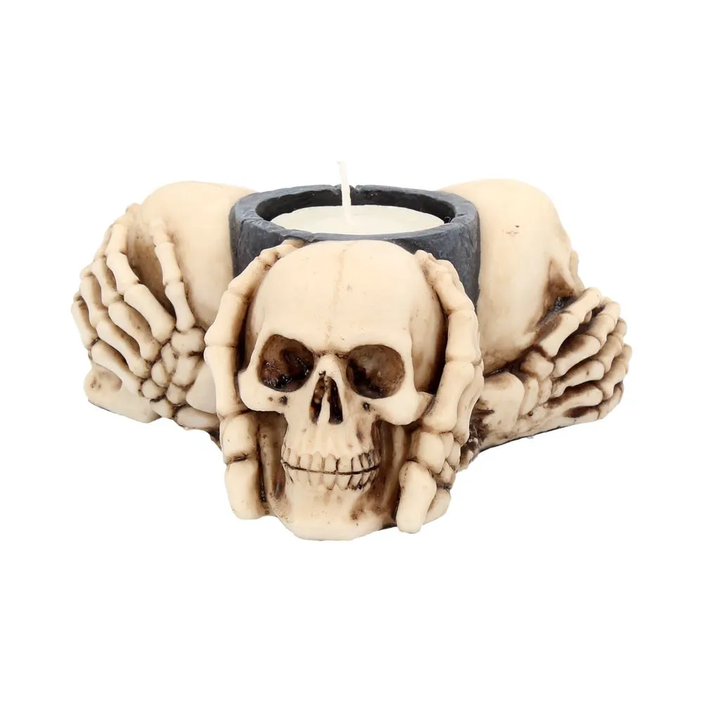Nemesis Now Decor Nemesis Now Three Wise Skulls Tealight Holder 13cm Ivory