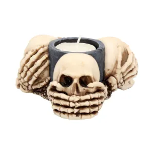 Nemesis Now Decor Nemesis Now Three Wise Skulls Tealight Holder 13cm Ivory
