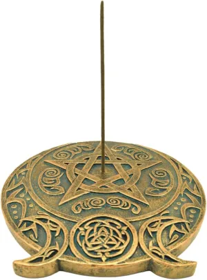 Nemesis Now Decor Nemesis Now Triple Moon Symbol Fragrance Incense Burner, Gold (13.7cm)
